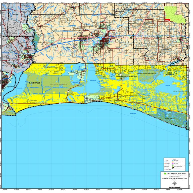 Cameron Parish Map